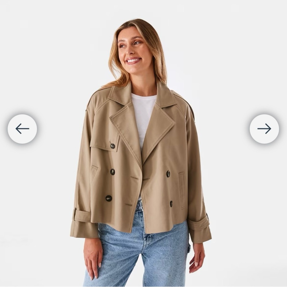 Crop Trench Coat size 18au (us16) NWT